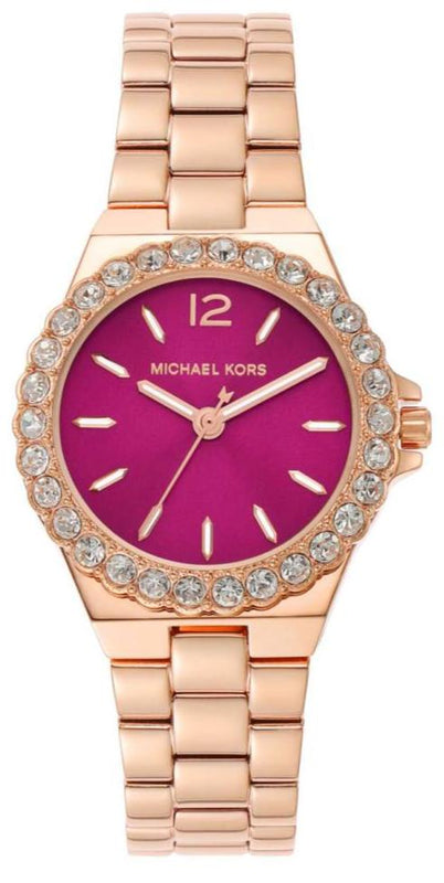 Buy Shop Michael Kors Lennox Analog Pink Dial Rose Gold Steel Strap Watch For Women - MK7396 USA Online