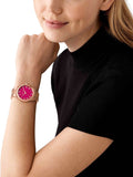 Buy Shop Michael Kors Lennox Analog Pink Dial Rose Gold Steel Strap Watch for Women - MK7462 USA Online