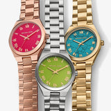 Buy Shop Michael Kors Lennox Analog Pink Dial Rose Gold Steel Strap Watch for Women - MK7462 USA Online