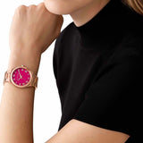 Buy Shop Michael Kors Lennox Analog Pink Dial Rose Gold Steel Strap Watch for Women - MK7462 USA Online