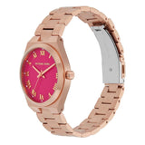 Buy Shop Michael Kors Lennox Analog Pink Dial Rose Gold Steel Strap Watch for Women - MK7462 USA Online