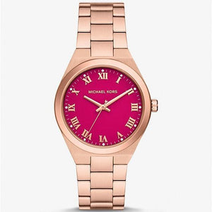 Buy Shop Michael Kors Lennox Analog Pink Dial Rose Gold Steel Strap Watch for Women - MK7462 USA Online