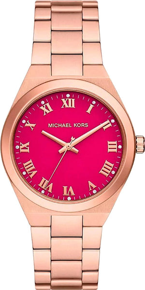 Buy Shop Michael Kors Lennox Analog Pink Dial Rose Gold Steel Strap Watch for Women - MK7462 USA Online