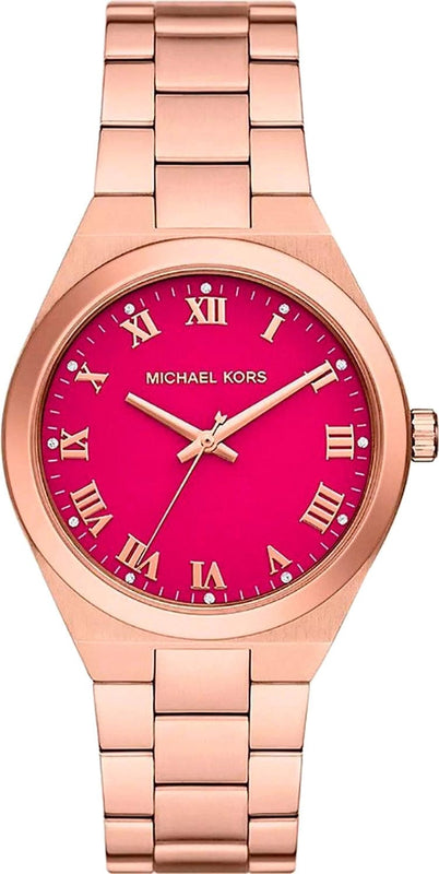 Buy Shop Michael Kors Lennox Analog Pink Dial Rose Gold Steel Strap Watch for Women - MK7462 USA Online