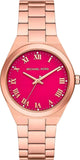 Buy Shop Michael Kors Lennox Analog Pink Dial Rose Gold Steel Strap Watch for Women - MK7462 USA Online