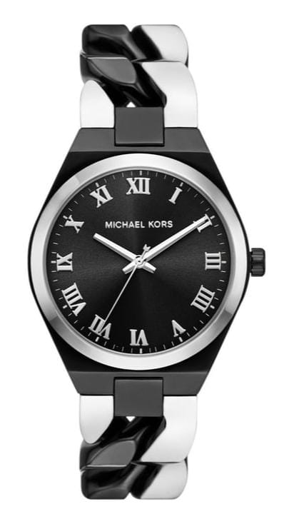 Buy Shop Michael Kors Lennox Analogue Black Dial Two Tone Steel Strap Watch for Women - MK7502 USA Online