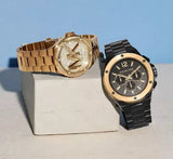 Buy Shop Michael Kors Lennox Chronograph Black Dial Black Steel Strap Watch For Men - MK8941 USA Online