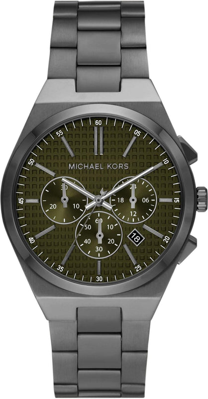 Buy Shop Michael Kors Lennox Chronograph Black Dial Grey Steel Strap Watch For Men - MK9118 USA Online