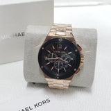 Buy Shop Michael Kors Lennox Chronograph Black Dial Rose Gold Steel Strap Watch For Men - MK8940 USA Online