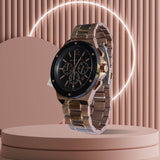 Buy Shop Michael Kors Lennox Chronograph Black Dial Rose Gold Steel Strap Watch For Men - MK8940 USA Online