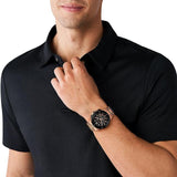 Buy Shop Michael Kors Lennox Chronograph Black Dial Rose Gold Steel Strap Watch For Men - MK8940 USA Online