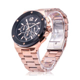 Buy Shop Michael Kors Lennox Chronograph Black Dial Rose Gold Steel Strap Watch For Men - MK8940 USA Online