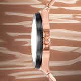Buy Shop Michael Kors Lennox Chronograph Black Dial Rose Gold Steel Strap Watch For Men - MK8940 USA Online