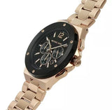 Buy Shop Michael Kors Lennox Chronograph Black Dial Rose Gold Steel Strap Watch For Men - MK8940 USA Online