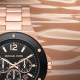Buy Shop Michael Kors Lennox Chronograph Black Dial Rose Gold Steel Strap Watch For Men - MK8940 USA Online