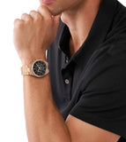Buy Shop Michael Kors Lennox Chronograph Black Dial Rose Gold Steel Strap Watch For Men - MK9119 USA Online