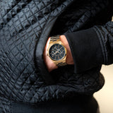 Buy Shop Michael Kors Lennox Chronograph Black Dial Rose Gold Steel Strap Watch For Men - MK9119 USA Online