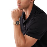 Buy Shop Michael Kors Lennox Chronograph Black Dial Rose Gold Steel Strap Watch For Men - MK9119 USA Online