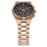 Buy Shop Michael Kors Lennox Chronograph Black Dial Rose Gold Steel Strap Watch For Men - MK9119 USA Online
