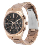 Buy Shop Michael Kors Lennox Chronograph Black Dial Rose Gold Steel Strap Watch For Men - MK9119 USA Online