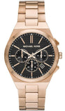 Buy Shop Michael Kors Lennox Chronograph Black Dial Rose Gold Steel Strap Watch For Men - MK9119 USA Online