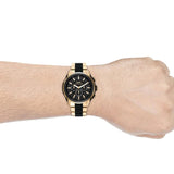 Buy Shop Michael Kors Lennox Chronograph Black Dial Two Tone Steel Strap Watch for Men - MK8990 USA Online