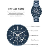 Buy Shop Michael Kors Lennox Chronograph Blue Dial Blue Steel Strap Watch For Women - MK9147 USA Online