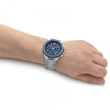 Buy Shop Michael Kors Lennox Chronograph Blue Dial Silver Steel Strap Watch For Men - MK8938 USA Online