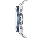 Buy Shop Michael Kors Lennox Chronograph Blue Dial Silver Steel Strap Watch For Men - MK8938 USA Online