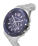 Buy Shop Michael Kors Lennox Chronograph Blue Dial Silver Steel Strap Watch For Men - MK8938 USA Online