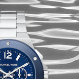 Buy Shop Michael Kors Lennox Chronograph Blue Dial Silver Steel Strap Watch For Men - MK8938 USA Online
