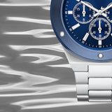 Buy Shop Michael Kors Lennox Chronograph Blue Dial Silver Steel Strap Watch For Men - MK8938 USA Online