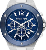 Buy Shop Michael Kors Lennox Chronograph Blue Dial Silver Steel Strap Watch For Men - MK8938 USA Online