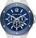 Buy Shop Michael Kors Lennox Chronograph Blue Dial Silver Steel Strap Watch For Men - MK8938 USA Online