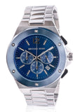 Buy Shop Michael Kors Lennox Chronograph Blue Dial Silver Steel Strap Watch For Men - MK8938 USA Online