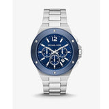 Buy Shop Michael Kors Lennox Chronograph Blue Dial Silver Steel Strap Watch For Men - MK8938 USA Online