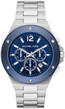 Buy Shop Michael Kors Lennox Chronograph Blue Dial Silver Steel Strap Watch For Men - MK8938 USA Online