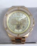 Buy Shop Michael Kors Lennox Chronograph Gold Dial Gold Steel Strap Watch For Men - MK8989 USA Online