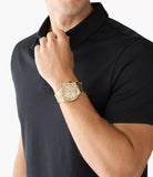 Buy Shop Michael Kors Lennox Chronograph Gold Dial Gold Steel Strap Watch For Men - MK8989 USA Online