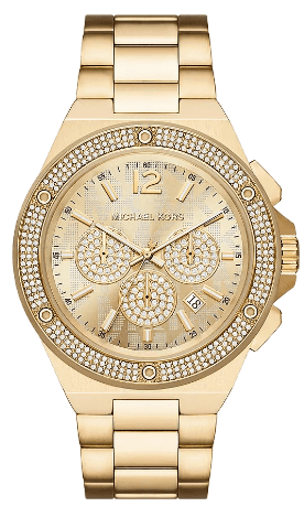 Buy Shop Michael Kors Lennox Chronograph Gold Dial Gold Steel Strap Watch For Men - MK8989 USA Online