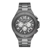 Buy Shop Michael Kors Lennox Chronograph Quartz Grey Dial Grey Steel Strap Watch For Men - MK9102 USA Online