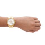 Buy Shop Michael Kors Lennox Chronograph White Dial Gold Steel Strap Watch For Men - MK9120 USA Online
