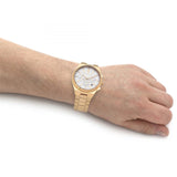Buy Shop Michael Kors Lennox Chronograph White Dial Gold Steel Strap Watch For Men - MK9120 USA Online
