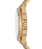 Buy Shop Michael Kors Lennox Gold Dial Gold Steel Strap Watch For Women - MK1062 USA Online