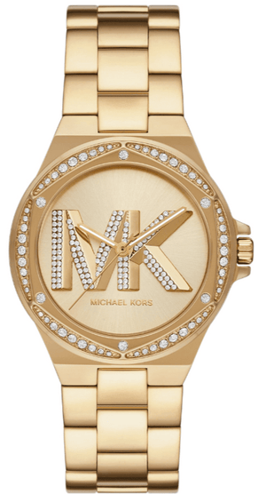 Buy Shop Michael Kors Lennox Gold Dial Gold Steel Strap Watch For Women - MK1062 USA Online