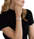 Buy Shop Michael Kors Lennox Three Hand Rose Gold Dial Rose Gold Steel Strap Watch For Women - MK1063 USA Online
