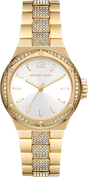 Buy Shop Michael Kors Lenox Three Hand Silver Dial Gold Steel Strap Watch For Women - MK7361 USA Online