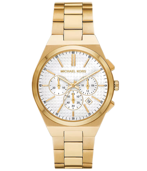 Buy Shop Michael Kors Lennox Chronograph White Dial Gold Steel Strap Watch For Men - MK9120 USA Online