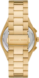 Michael Kors Lennox Chronograph White Dial Gold Steel Strap Watch For Men - MK9120