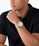 Buy Shop Michael Kors Lennox Pave Crystals Chronograph White Dial Two Tone Steel Strap Watch for Men - MK9150 USA Online